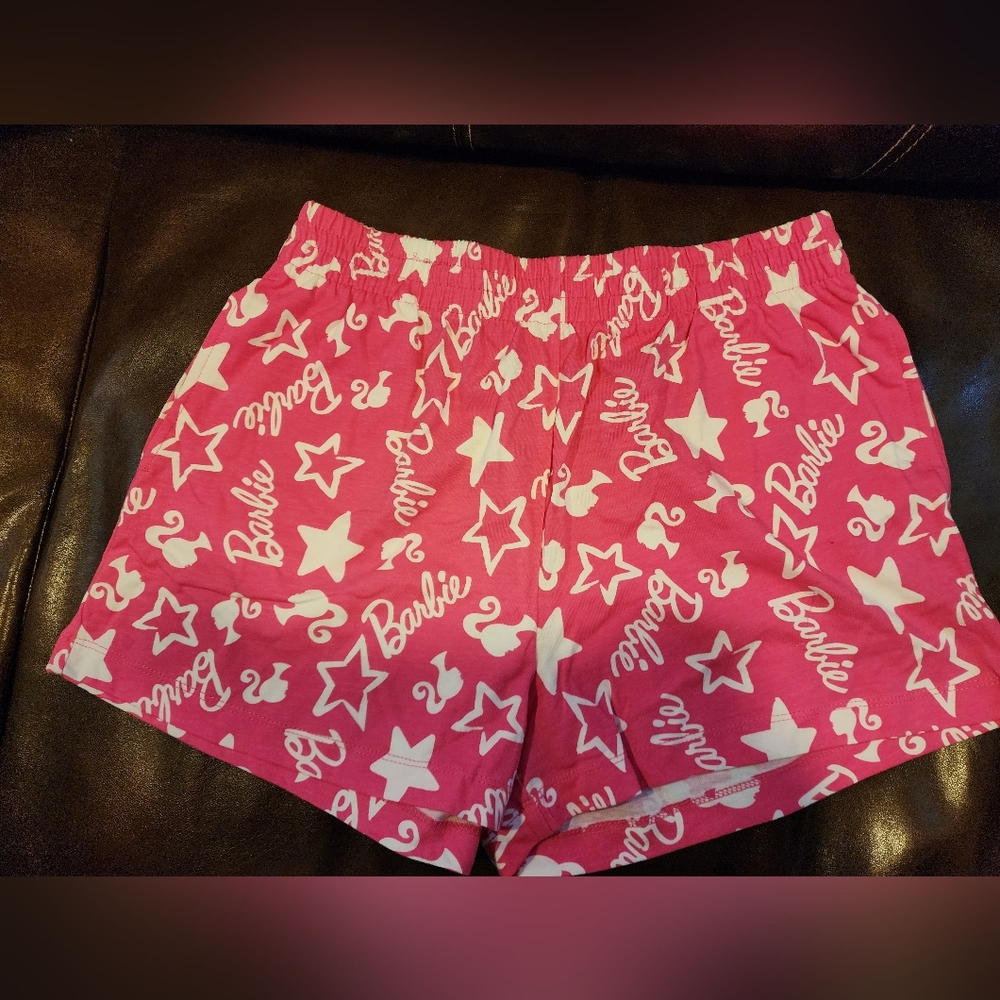 Barbie Pink Shorts with White Star Pattern